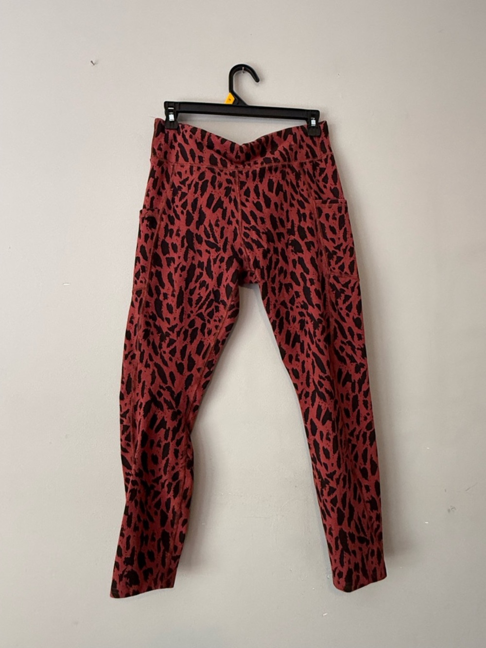 Pact Red Leopard Print Organic Cotton Leggings